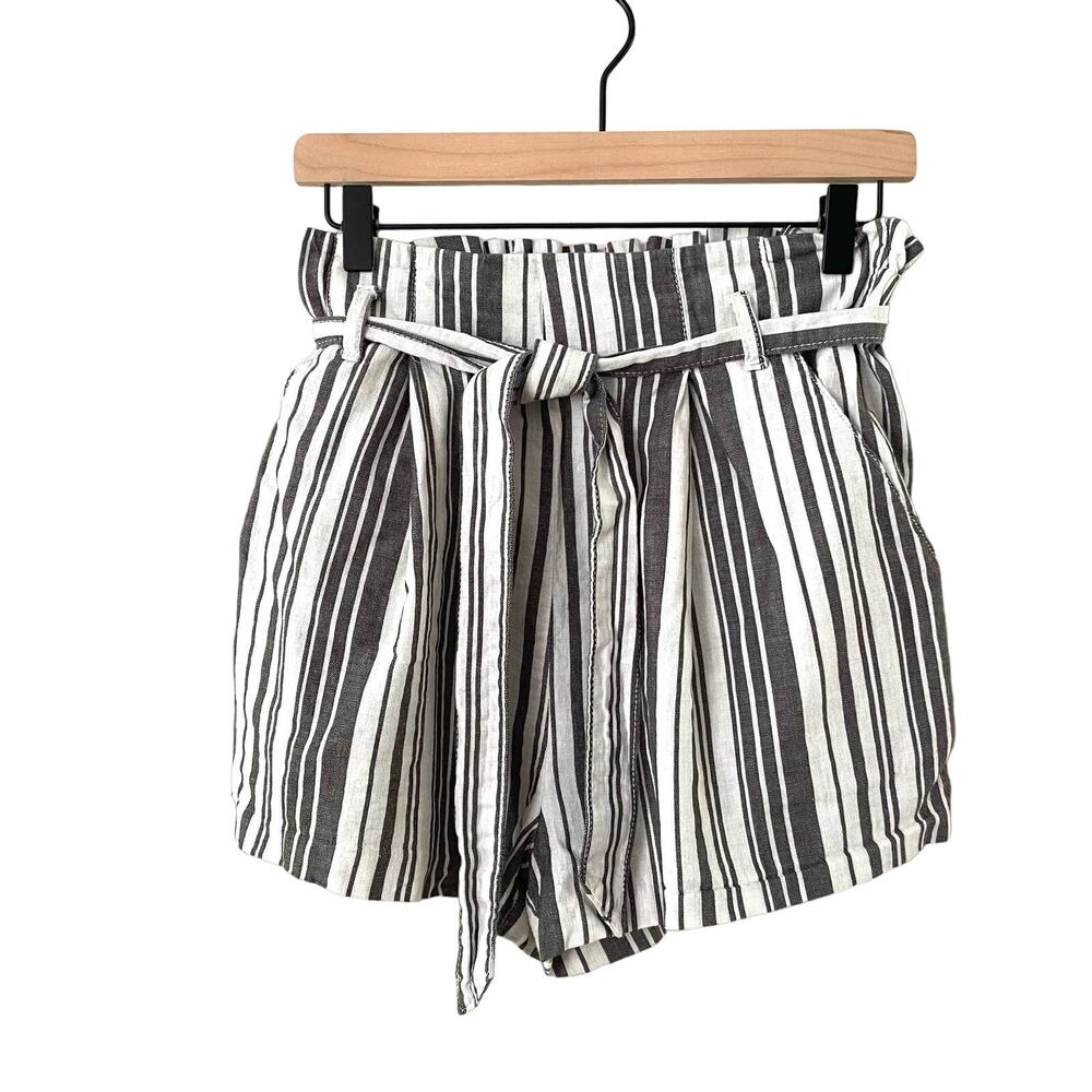 Divided Striped High Waisted Shorts